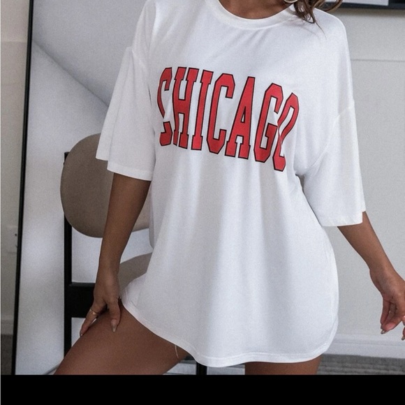 Letter Graphic Drop Shoulder Longline Tee - Picture 8 of 12